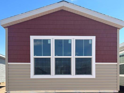 Tan with Red Shakes Exterior
